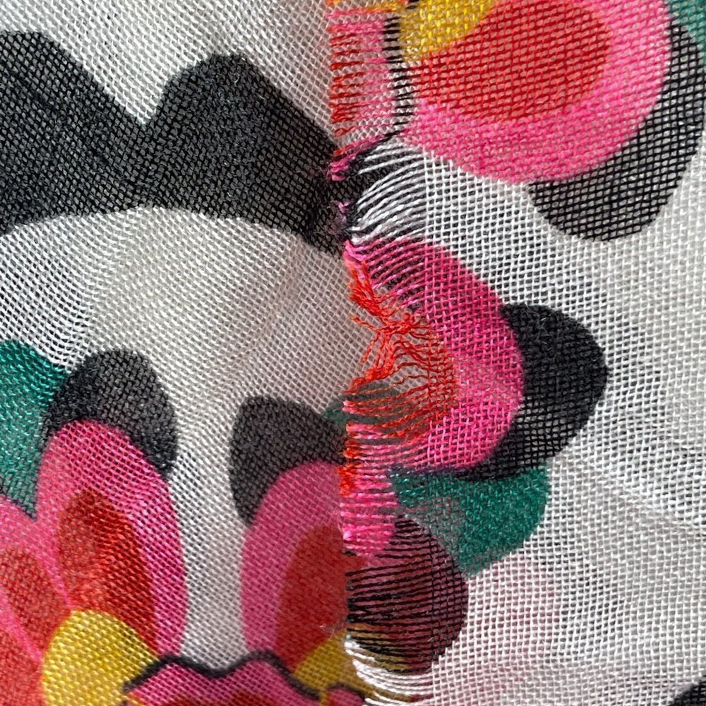 Women's Scarf Wrap Square Bold Color Black Pink Yellow - Picture 3 of 4